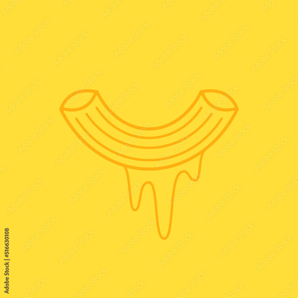 Macaroni cheese logo design. Mac and Cheese vector. Stock Vector