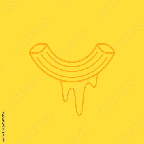 Macaroni cheese logo design. Mac and Cheese vector. 