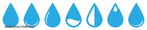 Water drop icons set. Vector illustration isolated on white background