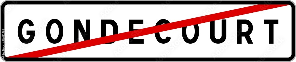 Panneau sortie ville agglomération Gondecourt / Town exit sign Gondecourt
