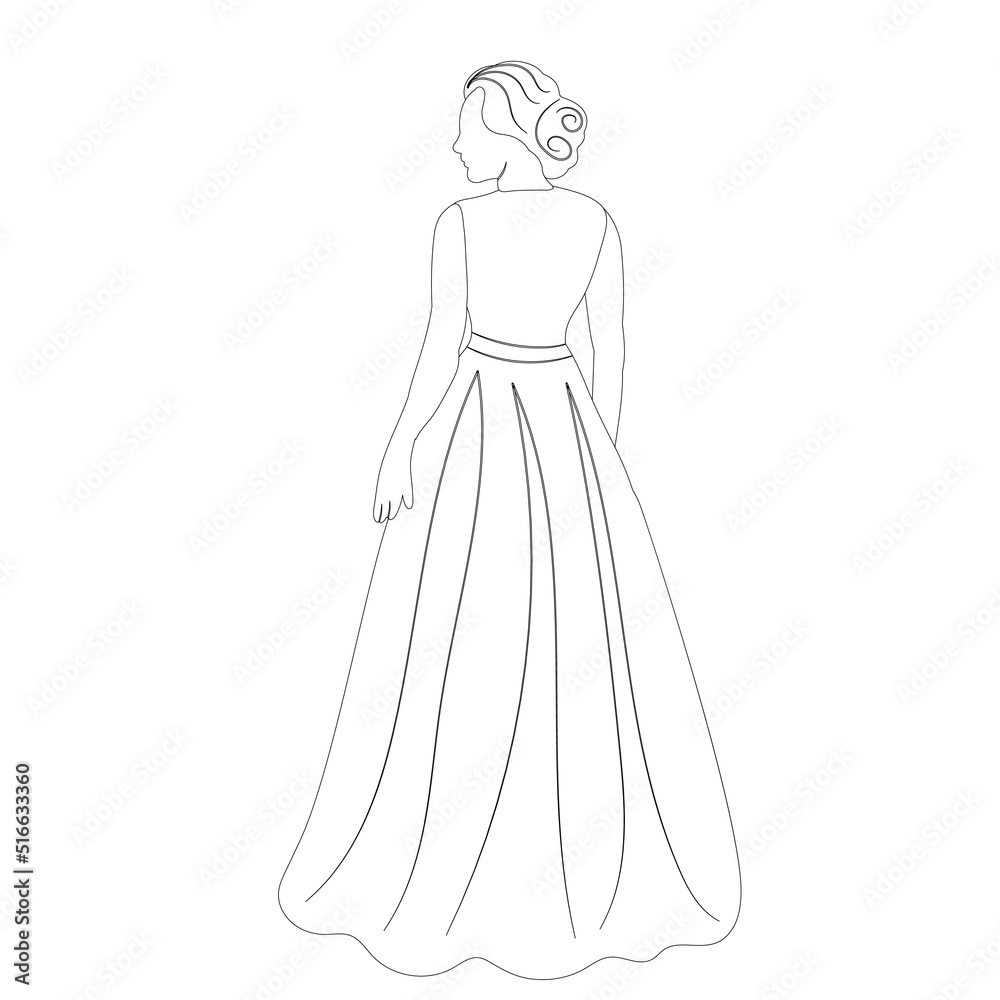 bride sketch on white background isolated bride sketch on white background isolated