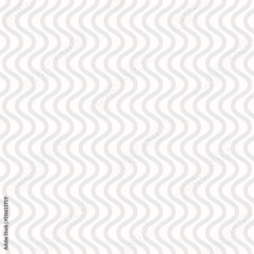 Vector seamless pattern with vertical wavy lines  smooth stripes. Simple delicate minimal background in light gray and white color. Subtle abstract texture. Design for decor  wallpaper  textile