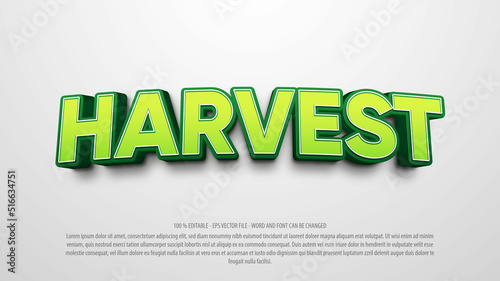 Harvest 3d editable text effect