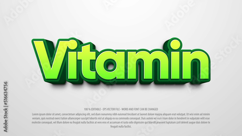 Vitamin 3d editable text effect