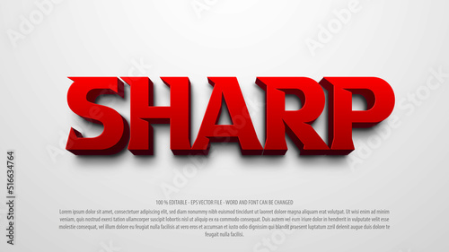 Sharp editable text effect