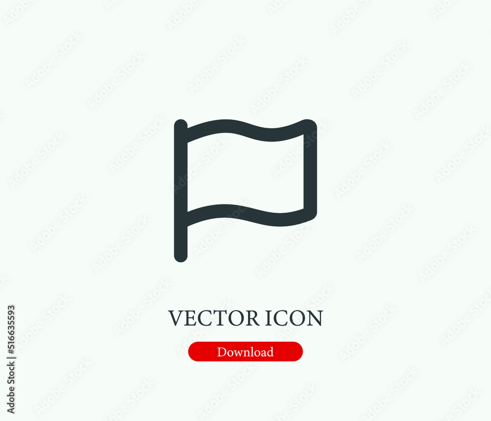 Flag vector icon. Symbol in Line Art Style for Design, Presentation, Website or Mobile Apps Elements, Logo. Flag symbol illustration. Pixel vector graphics - Vector Flag vector icon. Symbol in Line Art Style for Design, Presentation, Website or Mobile Apps Elements, Logo. Flag symbol illustration. Pixel vector graphics - Vector