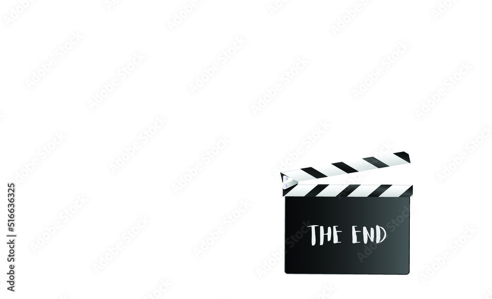 Naklejka premium The End. movie clapper board