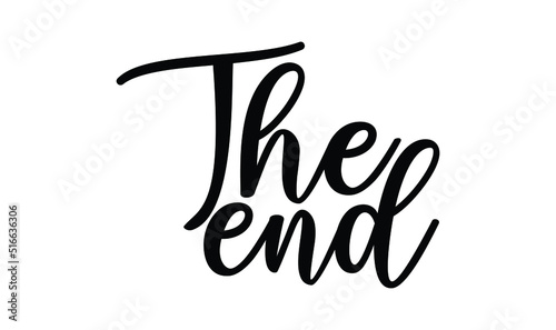 The End text isolated on white background