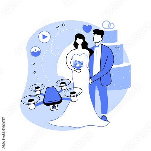 Drone filming isolated cartoon vector illustrations.