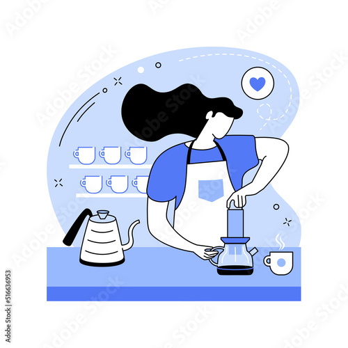 Aeropress coffee isolated cartoon vector illustrations.