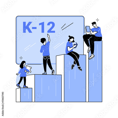 K-12 program abstract concept vector illustration.