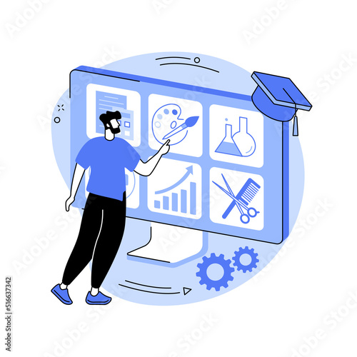 Course enrollment abstract concept vector illustration.
