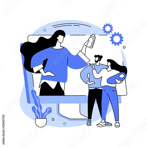 Child care online platform abstract concept vector illustration.