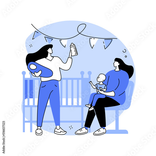 Infant daycare center abstract concept vector illustration.