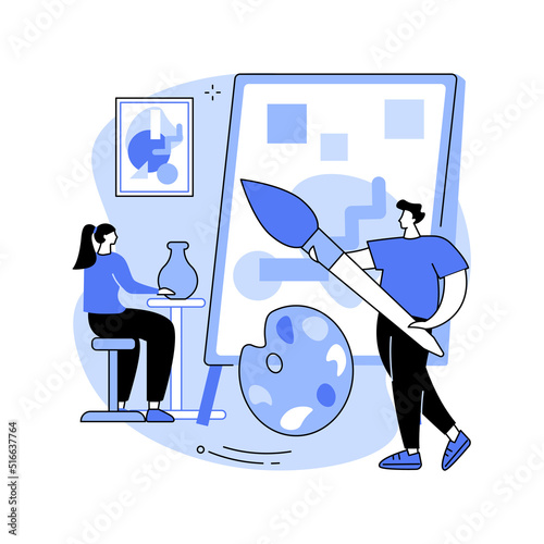 Art studio abstract concept vector illustration.