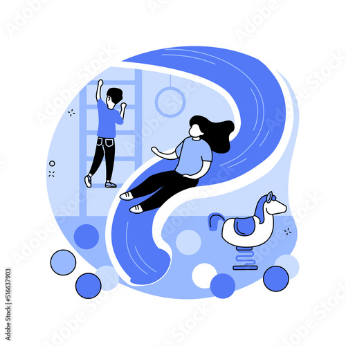 Playroom for kids abstract concept vector illustration.