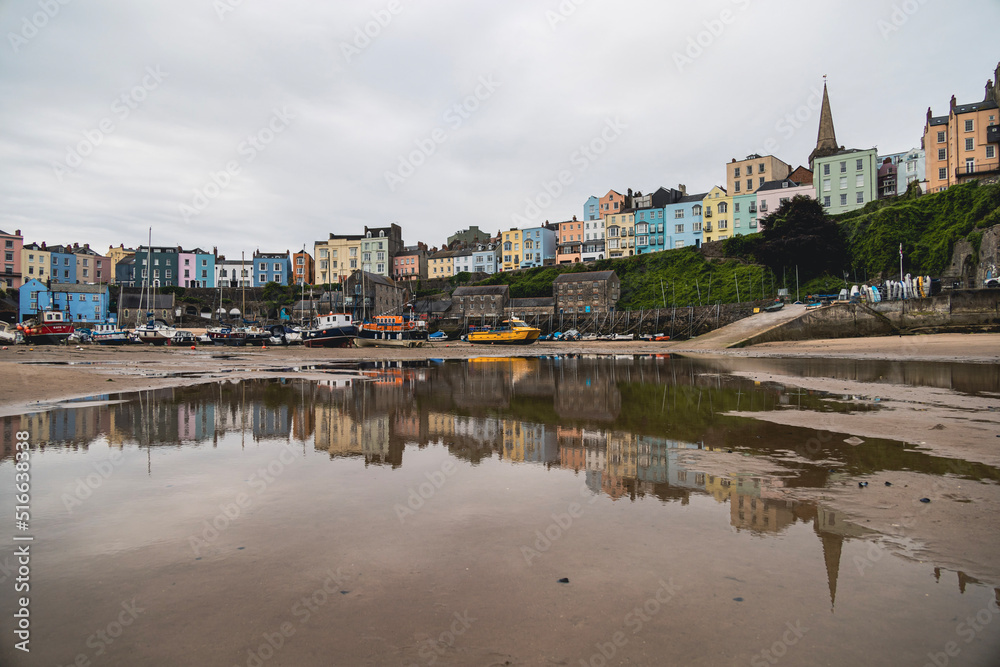 reflection of tenby harbour
