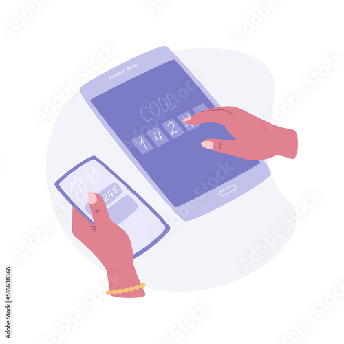 Two-factor authentication verification isolated cartoon vector illustrations.