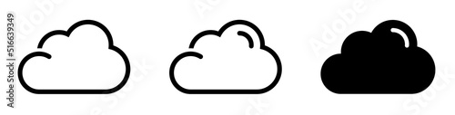Cloud icons set. Clouds icon in different style. Weather sumbol. Cloud icon line and flat style - stock vector.