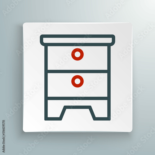 Line Furniture nightstand icon isolated on white background. Colorful outline concept. Vector