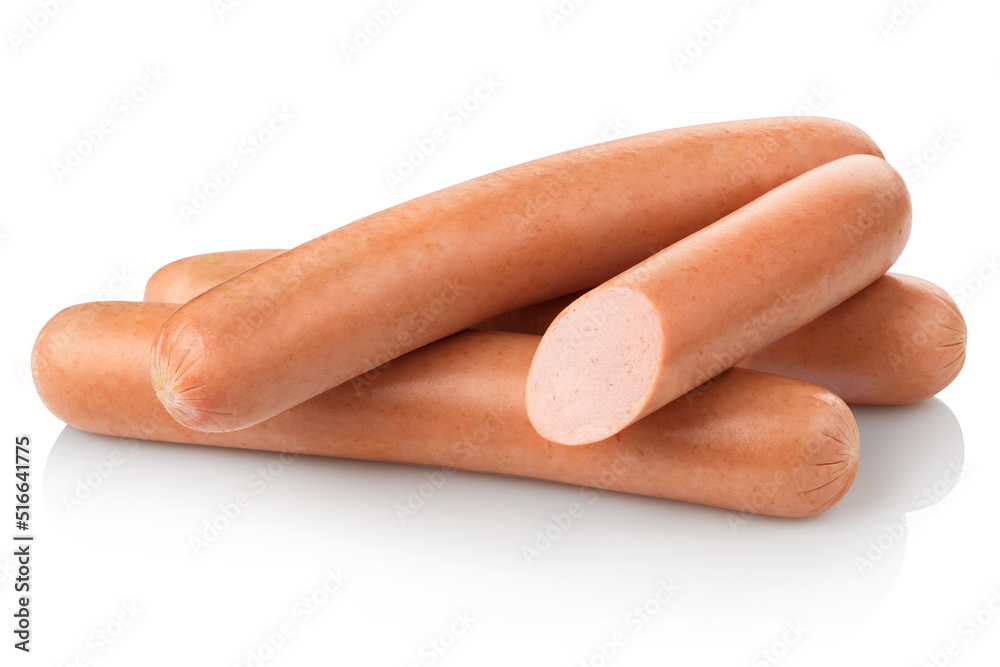 Group of sausages, isolated on white background Group of sausages, isolated on white background