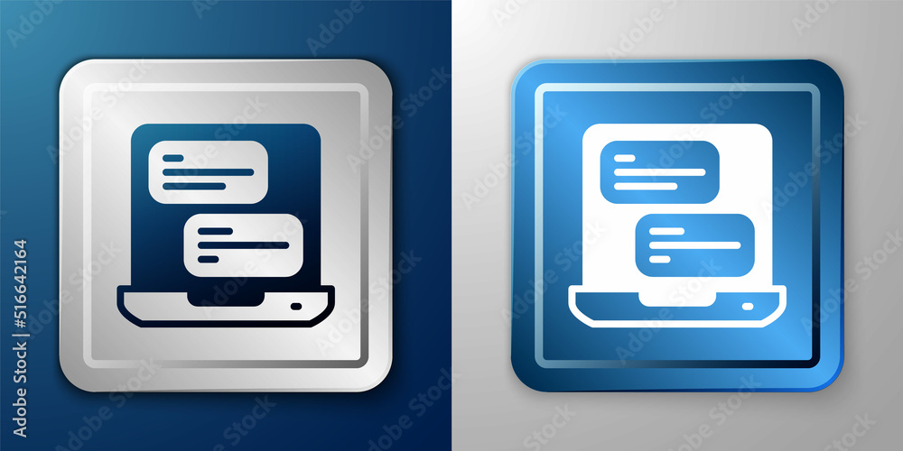 White Taxi mobile app icon isolated on blue and grey background. Mobile application taxi. Silver and blue square button. Vector White Taxi mobile app icon isolated on blue and grey background. Mobile application taxi. Silver and blue square button. Vector