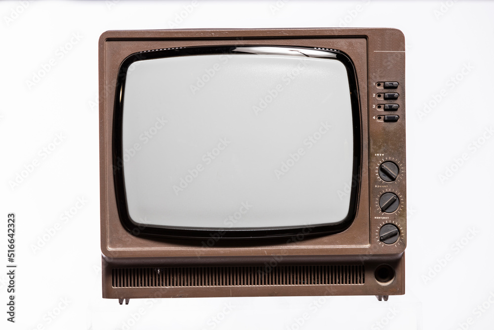 Vintage Classic Retro Style old television,old television on isolated background.
