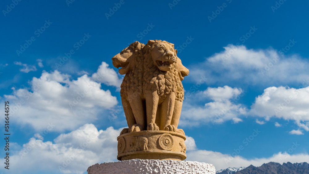 The Lion Capital of Ashoka is a sculpture of four Asiatic lions standing back to back also called as Ashok Stambh