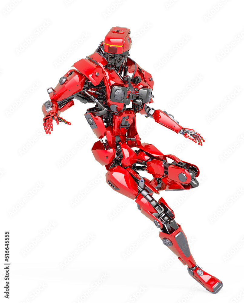 master robot is landing in white background master robot is landing in white background