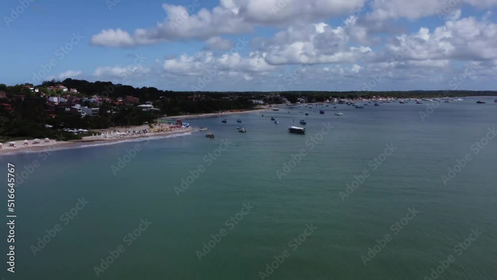 Amazing paradise beach on island with many coconut trees - Morro de Sao Paulo, Bahia, Brazil Amazing paradise beach on island with many coconut trees - Morro de Sao Paulo, Bahia, Brazil