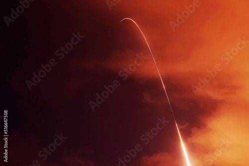 Rocket launch. Elements of this image furnished by NASA