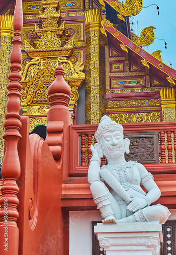 Yaksha guardian of Royal pavilion in Rajapruek park, Chiang Mai, Thailand photo