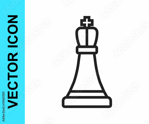 Black line Chess icon isolated on white background. Business strategy. Game, management, finance. Vector © Iryna