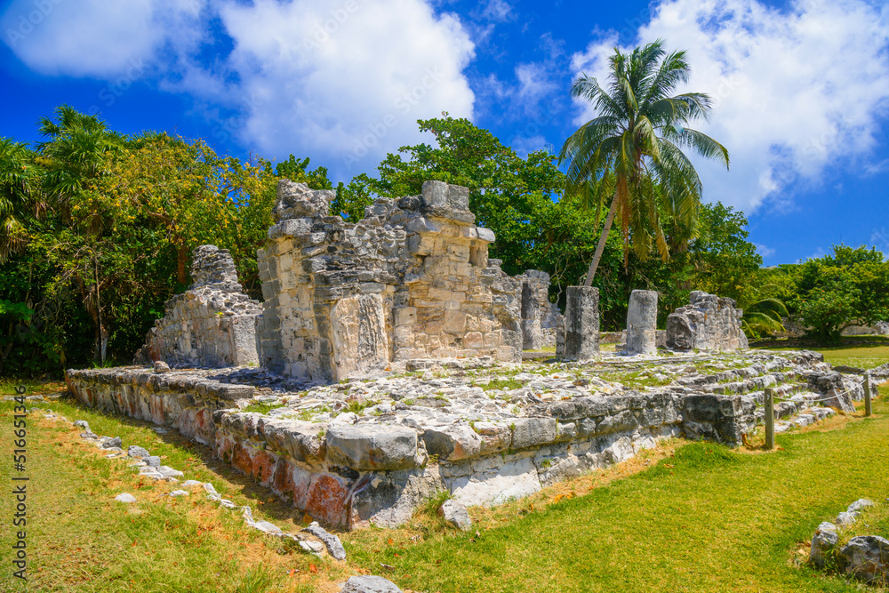 Ancient ruins of Maya in El Rey Archaeological Zone near Cancun, Yukatan, Mexico Ancient ruins of Maya in El Rey Archaeological Zone near Cancun, Yukatan, Mexico