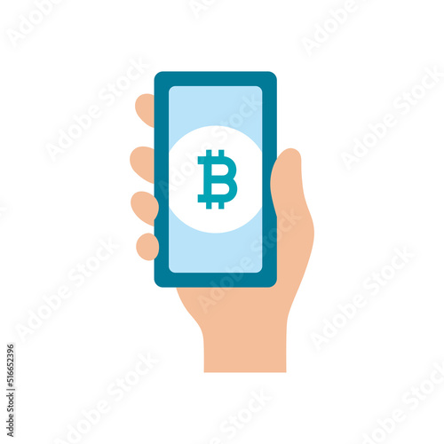 アイコン_スマホ_手_マーク_ビットコイン_線無し
