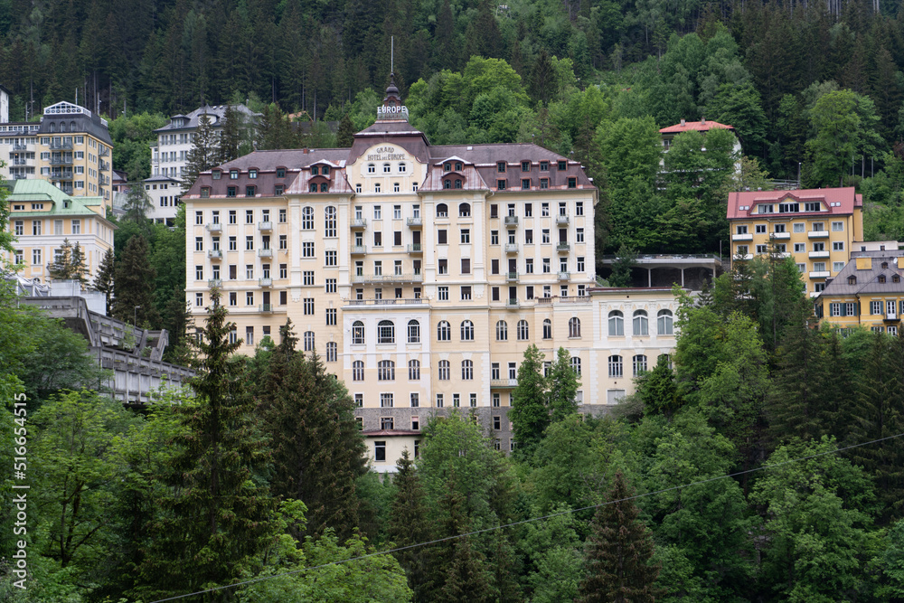 Hotel Europe, Grand Budapest, Berg, Austria, Bad Gastein, nature, green, wald, österreich, blue sky, village, piece, mountain, road, hotel