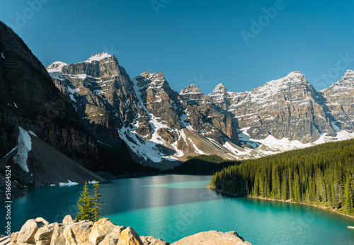 Beautiful morning at Moraine Lake, Alberta