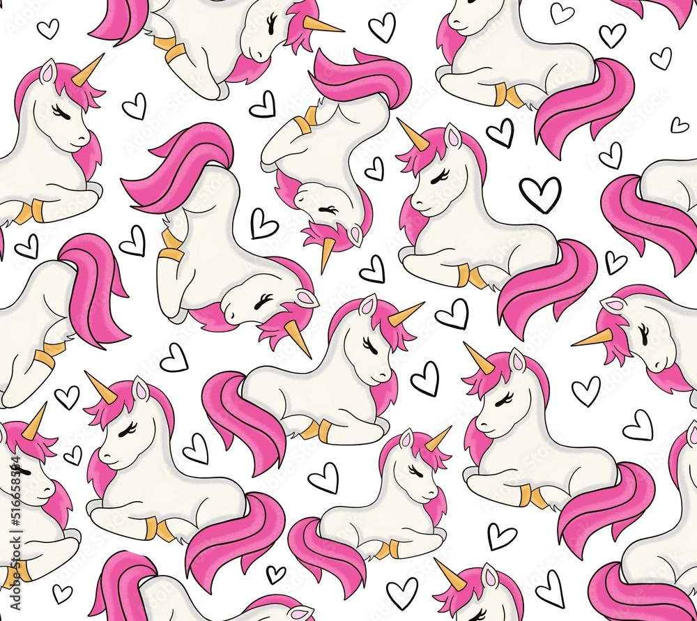 seamless pattern with unicornio 