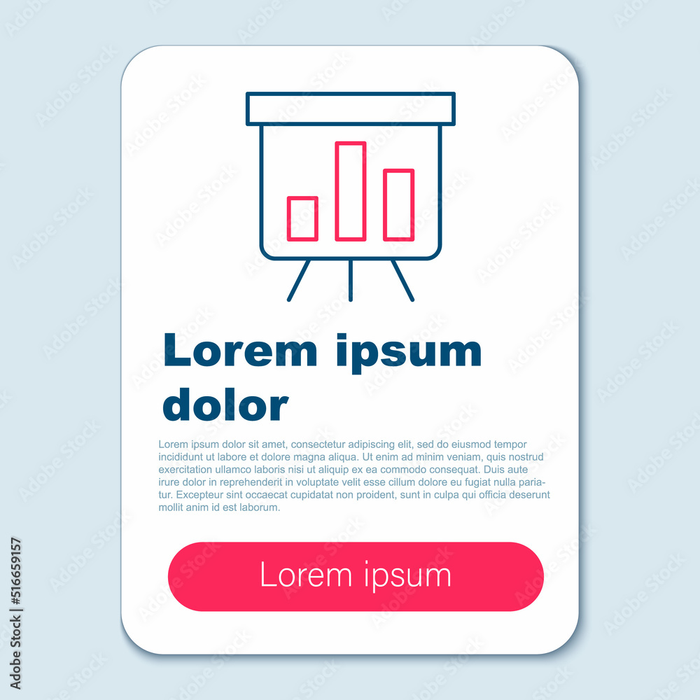 Line Board with graph chart icon isolated on grey background. Report text file icon. Accounting sign. Audit, analysis, planning. Colorful outline concept. Vector Line Board with graph chart icon isolated on grey background. Report text file icon. Accounting sign. Audit, analysis, planning. Colorful outline concept. Vector