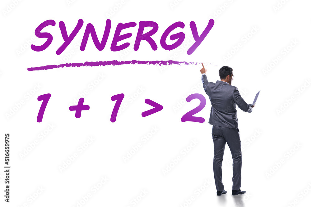 Businessman in synergy business concept Businessman in synergy business concept