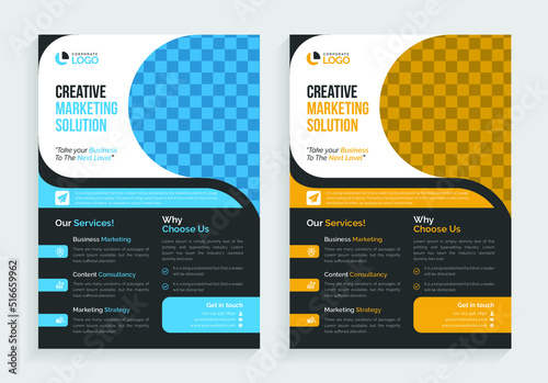 Corporate business modern flyer ,creative trendy shape template. layout template in a4 size