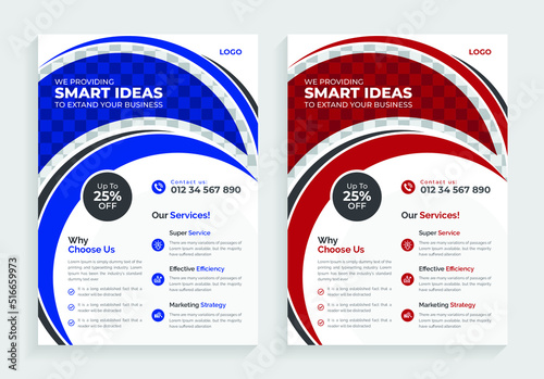 Abstract geometric shape modern business flyer, poster, flier, leaflet design. vector template in a4 template