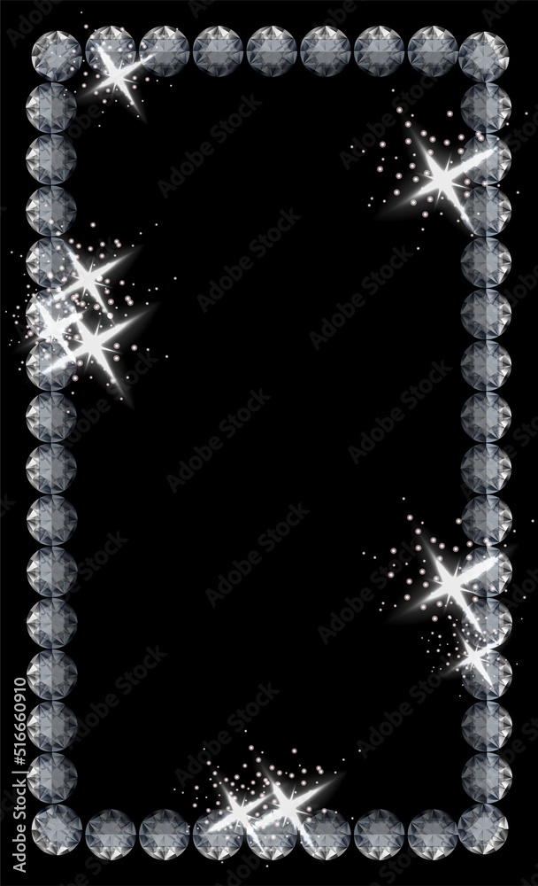 Fototapeta premium Diamond frame banner, vector illustration
