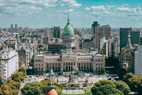 Vista del Congreso nacional,  Buenos aires, Argentina.