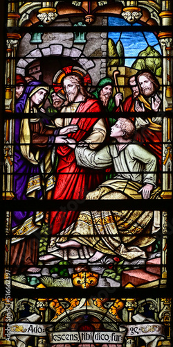 Resurrection of Lazarus  Stain glass window