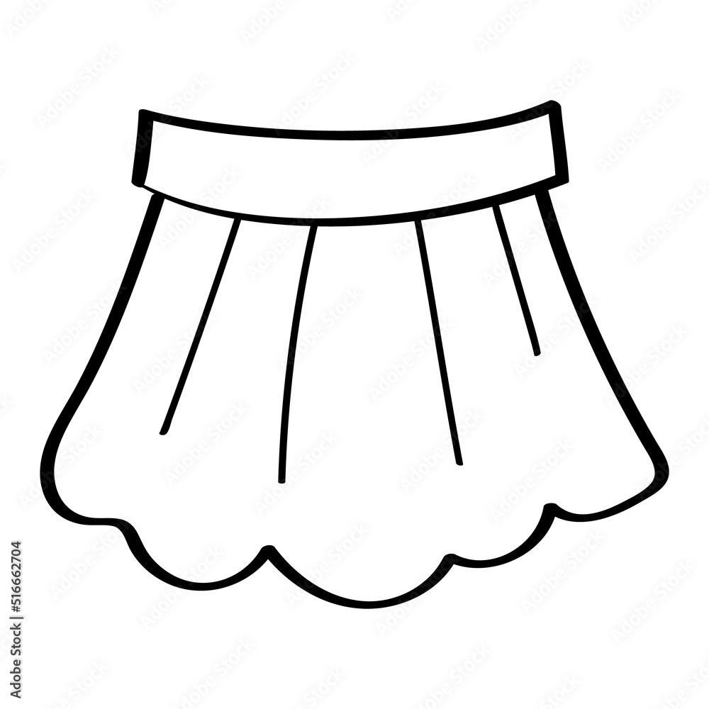 Skirt icon. Childish clothing and school accessories icon Skirt icon. Childish clothing and school accessories icon