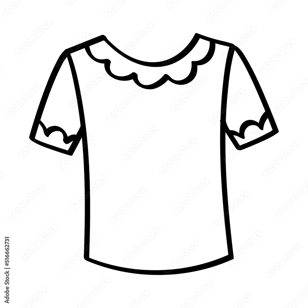 T-shirt icon. Childish clothing and school accessories icon T-shirt icon. Childish clothing and school accessories icon