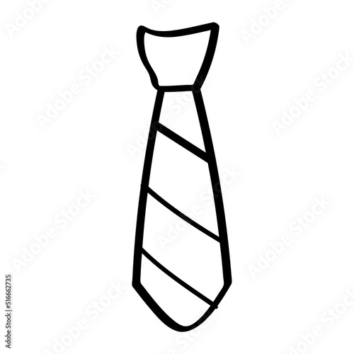 Tie icon. Childish clothing and school accessories icon