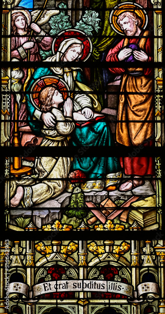 Jesus child with Mary and Joseph