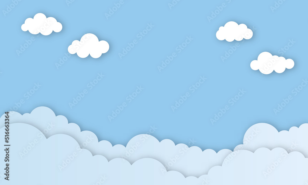 White cloud with sky on blue landscape  background vector